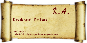 Krakker Arion névjegykártya